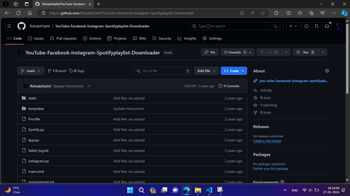 YouTube Facebook Instagram Spotify-Playlist Downloader